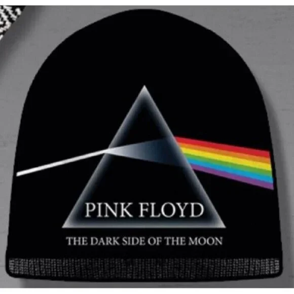 New Dark Side of the Moon Pink Floyd Hat Adult Beanie Prism Winter Black Soft - Picture 1 of 3